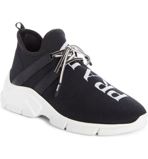 prada sneaker black socks|prada leather sneakers women's.